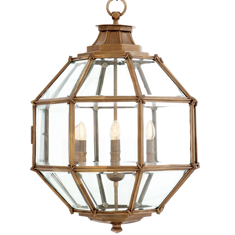 Люстра Lantern Owen Brass M Латунь Прозрачный (Transparent) в Ульяновске | Loft Concept 