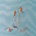 Обои с вышивкой ручной работы Amami Waves Moonbeam colourway on silk moire варинант исполнения - 5 | Loft Concept в Ульяновске