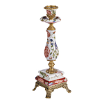 Подсвечник с цветочной росписью из фарфора с бронзовыми элементами Eden Garden варинант исполнения - 2 | Loft Concept в Ульяновске