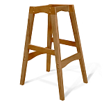 Барный стул со спинкой на 4-х деревянных ножках Сиреневый Велюр Ava Charm варинант исполнения - 4 | Loft Concept в Ульяновске