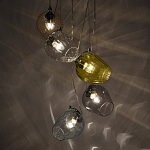 Люстра каскадная с 5-ю разноцветными стеклянными плафонами Kaleido варинант исполнения - 4 | Loft Concept в Ульяновске