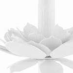 Торшер с декором в виде белого цветка магнолии на каркасе и черным абажуром White Magnolia варинант исполнения - 2 | Loft Concept в Ульяновске