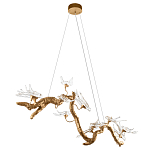 Люстра подвесная линейная с прозрачными стеклянными птичками на ветвях Serip Voa варинант исполнения - 4 | Loft Concept в Ульяновске