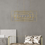 Люстра золотая из пересекающихся прямоугольных элементов Thin Intersecting Rectangles варинант исполнения - 3 | Loft Concept в Ульяновске