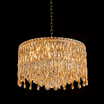 Люстра круглая с хрустальными подвесками на золотистом каркасе Roul Crystal Light варинант исполнения - 3 | Loft Concept в Ульяновске
