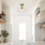 Потолочный светильник с широким полусферическим плафоном из прозрачного стекла Alora Mood варинант исполнения - 5 | Loft Concept в Ульяновске