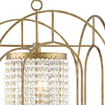 Люстра золотая с внутренним цилиндром из хрустальных бусин Romantic Lantern варинант исполнения - 1 | Loft Concept в Ульяновске