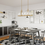 Люстра прямоугольная цвета латунь с прозрачными рифлеными цилиндрическими плафонами Kichler варинант исполнения - 8 | Loft Concept в Ульяновске