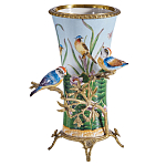 Ваза из фарфора с птицами на бронзовой ветке Garden of Eden варинант исполнения - 1 | Loft Concept в Ульяновске