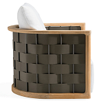 Дизайнерское уличное кресло из массива дерева с плетеной спинкой PALINFRASCA Armchair варинант исполнения - 7 | Loft Concept в Ульяновске