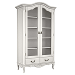 Шкаф книжный белый из массива бука с 5-ю полками и 2-мя ящиками в стиле прованс White Provence варинант исполнения - 1 | Loft Concept в Ульяновске