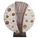 Настольная лампа из перламутра и дерева на подставке Indonesian Round Shell варинант исполнения - 1 | Loft Concept в Ульяновске