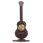 Часы настольные в виде гитары из натурального камня Обсидиан Stone Clock варинант исполнения - 3 | Loft Concept в Ульяновске