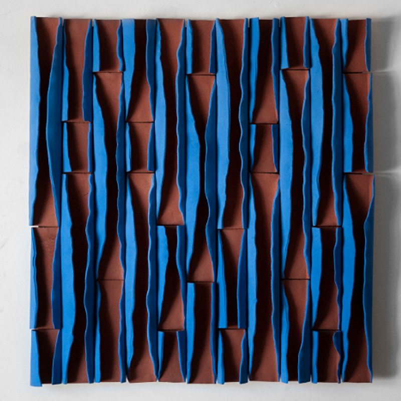 Объемное фактурное панно Metropolis Terracotta and Blue Синий Терракотовый в Ульяновске | Loft Concept 