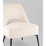 Кресло лаунж Бостон велюр рельефный молочный на черных ножках варинант исполнения - 2 | Loft Concept в Ульяновске