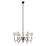 Люстра на металлическом основании с 6-ю белыми тканевыми абажурами Terrain варинант исполнения - 1 | Loft Concept в Ульяновске