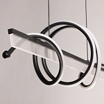 Люстра линейная черного цвета с волнообразным металлическим элементом Luke Lampco Tracer Lamp варинант исполнения - 7 | Loft Concept в Ульяновске