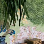 Обои ручная роспись Dandaka Glades Original colourway on painted Xuan paper варинант исполнения - 2 | Loft Concept в Ульяновске