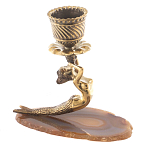 Подсвечник бронзовый из натурального камня агат Stone Candlestick варинант исполнения - 2 | Loft Concept в Ульяновске