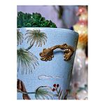 Кашпо из голубого фарфора с бронзовыми элементами Blue Garden варинант исполнения - 6 | Loft Concept в Ульяновске