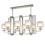 Люстра прямоугольной формы с 8-ю цилиндрическими плафонами из стекла Laurent варинант исполнения - 2 | Loft Concept в Ульяновске