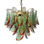 Люстра стеклянная с зелеными лепестками Green Leaf Fall варинант исполнения - 1 | Loft Concept в Ульяновске