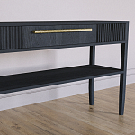 Дизайнерская Консоль с полкой и ящиком Primo Черный дуб варинант исполнения - 3 | Loft Concept в Ульяновске