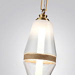 Подвесной светильник со стеклянным плафоном и декоративной вставкой из текстурного камня Tectona  варинант исполнения - 5 | Loft Concept в Ульяновске