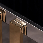 Консоль в современном стиле с черной стекляной столешницей Console with Black Glass варинант исполнения - 2 | Loft Concept в Ульяновске