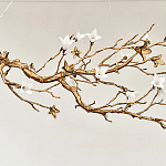 Люстра в виде золотой ветки с цветами Glass Flower Pendant Light варинант исполнения - 7 | Loft Concept в Ульяновске