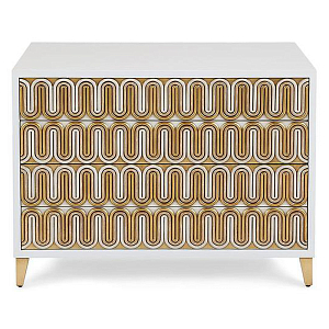 Комод Park Avenue Brass Wave Pattern Chest of Drawers