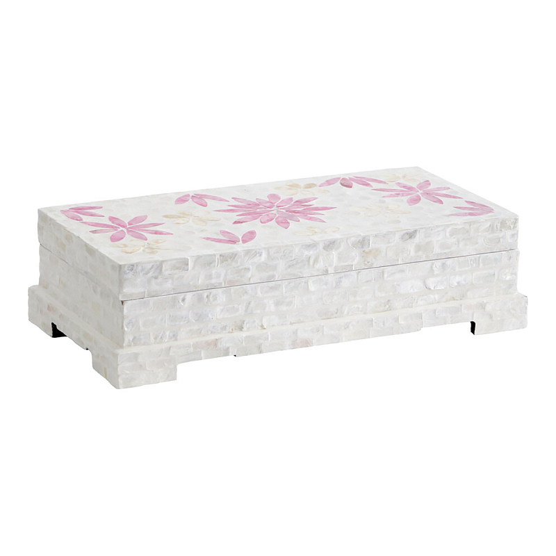 Шкатулка Oceane Bone Inlay White Белый Розовый Шкатулка Oceane Bone Inlay White Белый Розовый в Ульяновске | Loft Concept