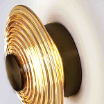 Бра с рельефным круглым плафоном янтарного цвета Savio Glass Disc Light варинант исполнения - 2 | Loft Concept в Ульяновске