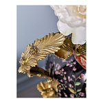 Ваза из фарфора черная с цветочной росписью и бронзовыми элементами Spring Garden варинант исполнения - 4 | Loft Concept в Ульяновске