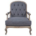 Кресло с пуфом с мягкой обивкой из льна Edward Armchair grey варинант исполнения - 1 | Loft Concept в Ульяновске