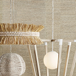 Подвесной светильник в форме купола с декором из круглых деревянных бусин White Wooden Beads Chandelier варинант исполнения - 5 | Loft Concept в Ульяновске