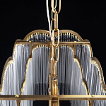 Люстра прямоугольная на цепях с прозрачными трубками и волнистым краем Nembus варинант исполнения - 10 | Loft Concept в Ульяновске