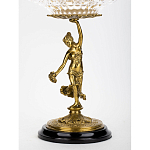 Чаша стеклянная прозрачная на бронзовой подставке с фигуркой девушки Eden Garden варинант исполнения - 2 | Loft Concept в Ульяновске