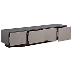 Тумба под телевизор со стеклянной столешницей и с выдвижными ящиками Minimalist Accent варинант исполнения - 2 | Loft Concept в Ульяновске