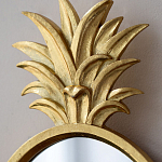 Зеркало овальной формы с золотистой рамкой и декоративной верхушкой в виде ананаса Pineapple Shine  варинант исполнения - 3 | Loft Concept в Ульяновске