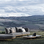 Дизайнерский кофейный стол из дерева с керамической столешницей уличный SWAY Coffee Table варинант исполнения - 7 | Loft Concept в Ульяновске