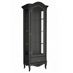 Витрина черная однодверная из массива бука с 4-мя полками и ящиком Black Provence варинант исполнения - 1 | Loft Concept в Ульяновске