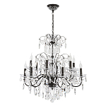 Люстра с хрустальными подвесками и металлическим основанием Диаметр 80 см Rococo Iron & Crystal Chandelier варинант исполнения - 1 | Loft Concept в Ульяновске