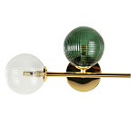 Бра с рифлёными шарообразными плафонами прозрачного и зелёного цвета Bolle Multi Color hanging lamp варинант исполнения - 1 | Loft Concept в Ульяновске