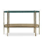 Консоль овальной формы золотая с полкой для хранения Craig варинант исполнения - 1 | Loft Concept в Ульяновске