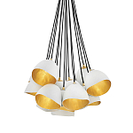 Люстра с 15-ю белыми  плафонами с золотой внутренней поверхностью Hinkley варинант исполнения - 1 | Loft Concept в Ульяновске