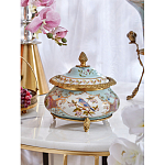 Шкатулка с крышкой из голубого фарфора с риунком птиц и цветов Blue Garden варинант исполнения - 3 | Loft Concept в Ульяновске