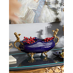 Чаша темно-синяя фарфоровая с бронзовыми ручками в виде ангелов Eden Garden варинант исполнения - 3 | Loft Concept в Ульяновске