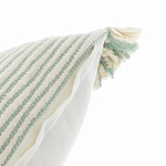 Чехол на подушку мятного цвета с бахромой и объемным узором Ethnic mix варинант исполнения - 3 | Loft Concept в Ульяновске