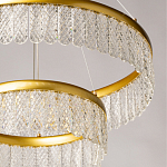 Люстра двухъярусная с золотого цвета и прозрачными подвесками Pettico варинант исполнения - 9 | Loft Concept в Ульяновске